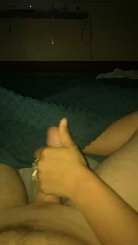 Lick my balls while my wife strokes me?