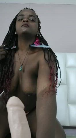blowjob deepthroat ebony halloween gif