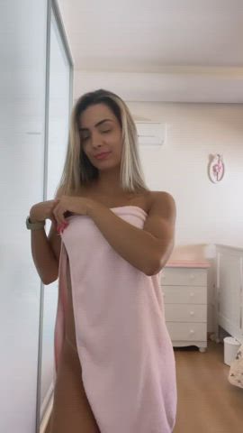 Blonde Girls Towel gif