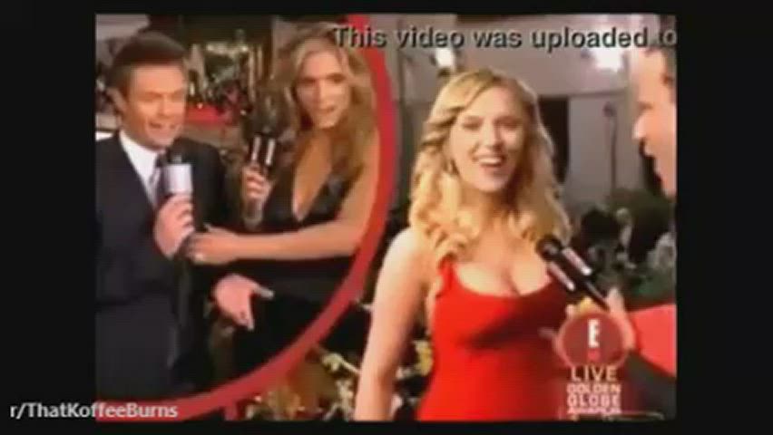 big tits blonde boobs celebrity cleavage public scarlett johansson squeezing stranger