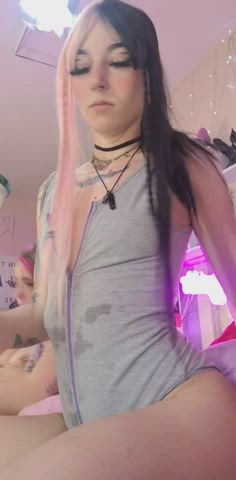 Alt Boobs Cute Petite Skinny Smoking Teen Tits Wet gif