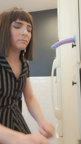 crossdressing deepthroat dildo femboy sissy femboys gif