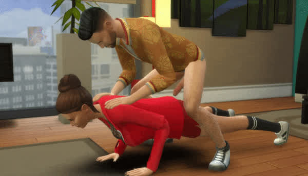 animation clothed personal trainer gif