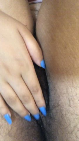 Close up of my wet and bushy pussy