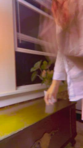 Pigtails Redhead Upskirt gif
