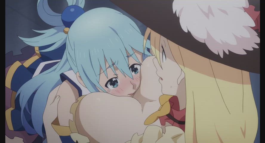 anime big tits blonde boobs busty girl girl huge tits tits gif
