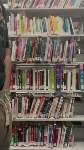 Masterbating in school library and lady walked by