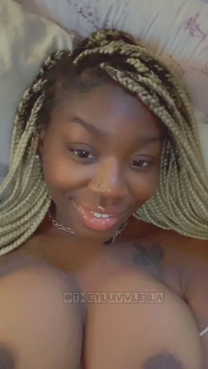 Big Tits Boobs Ebony gif