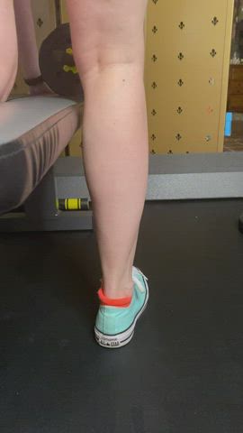 I love my home gym because I can wear the shortest shorts I want and only you can