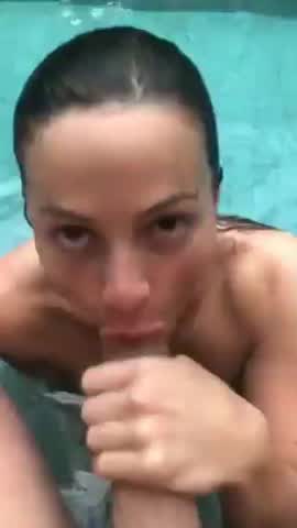 Abigail Mac Pool Blowjob