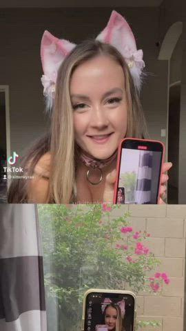 19 Years Old Amateur Babe Big Tits Boobs Camgirl Cute Teen Tits Porn GIF