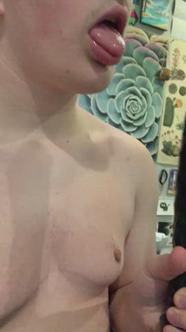 deepthroat dildo sucking gif