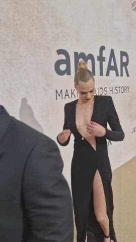 Cara Delevingne Legs Tits gif