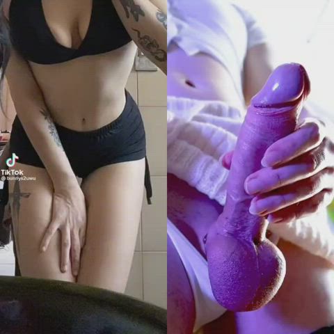 bwc babecock femboy goth pale petite sissy split screen porn tattoo tiktok gif