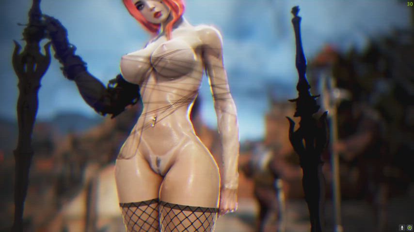 3d babe nsfw redhead slutty gif