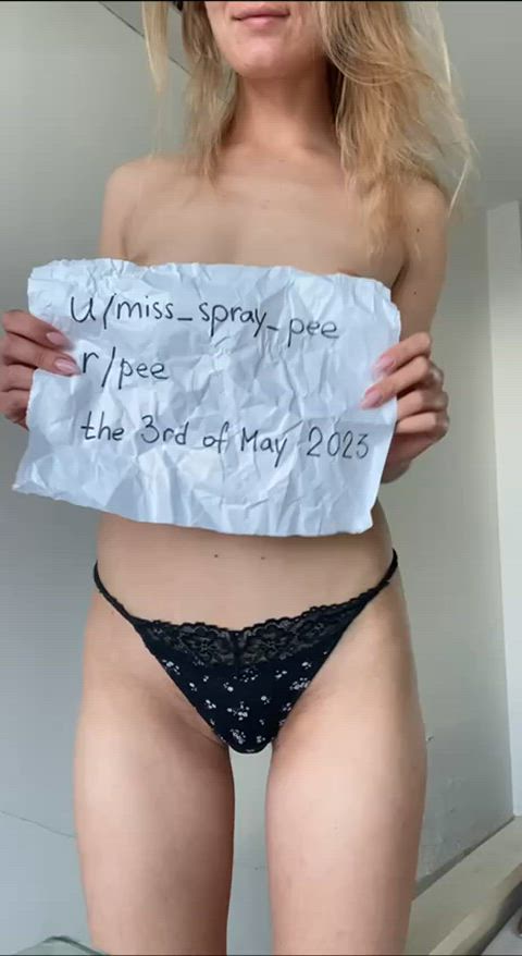 pee peeing small tits gif