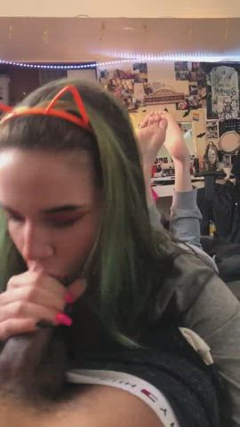 Blowjob Feet Goth Interracial Pawg Porn GIF by b3tab0i