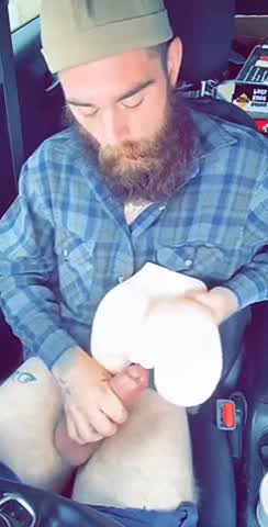 Bro fucks a toy in his car and accidentally destroys his face