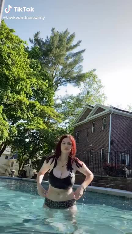 Huge rack almost spilling out of bra