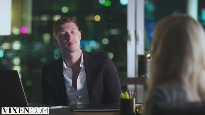Bending Over Blonde Secretary gif