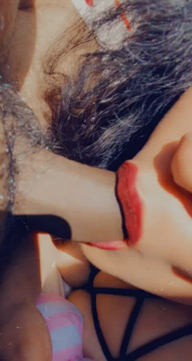 Do I look like an obedient slut😉 with a brown cock in my mouth??😈💕[OC][F]