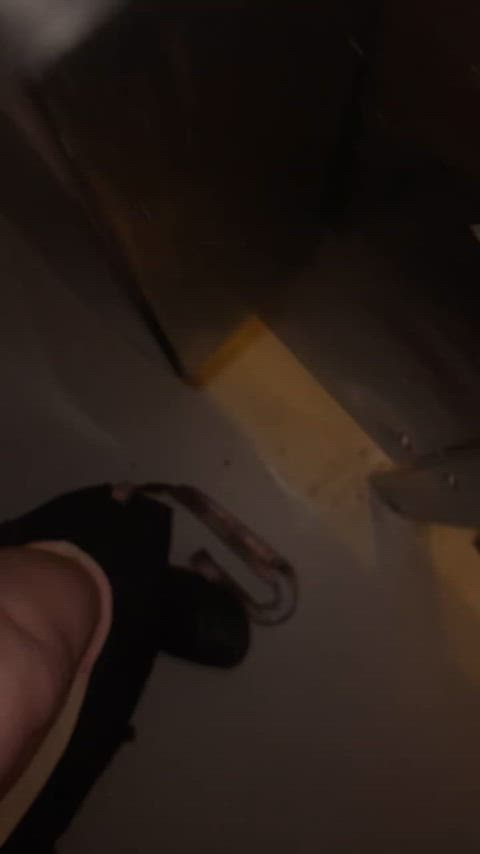 Wifey pissing at work and showing off her clit 