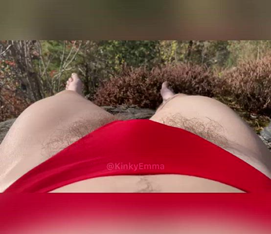 bikini hairy hairy pussy outdoor gif