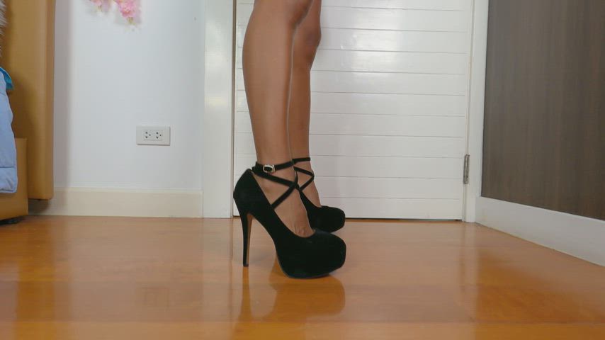 Asian Butt Plug High Heels gif