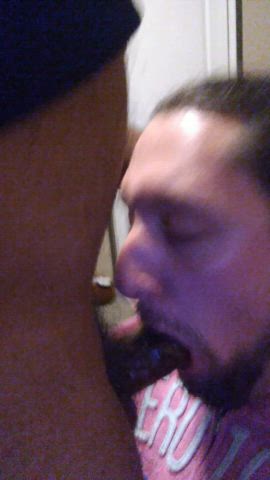 BBC Sucking Throat Fuck gif
