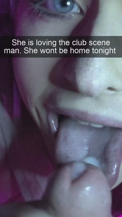 She hasnt even left the club and she's blowing him in a back room