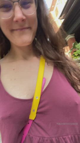 Just casually strolling down the street, being goofy
