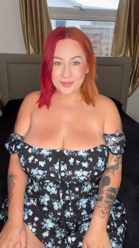 alt amateur bbw big tits boobs homemade milf onlyfans redhead tits just-boobs gif