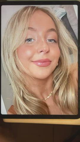 18 years old blonde cum cumshot facial teen tribute gif