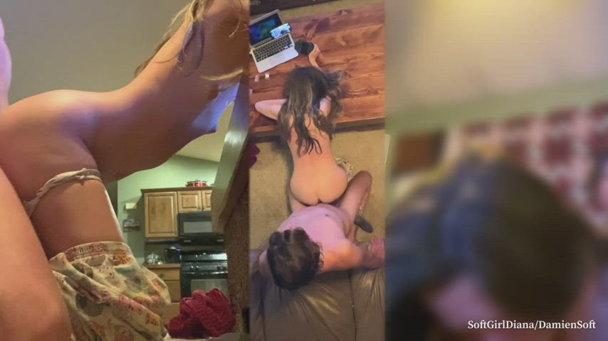 brunette doggystyle gamer girl orgasm panties petite real couple split screen porn