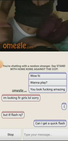 She was looking for girls but still flashed me her amazing tits before skipping