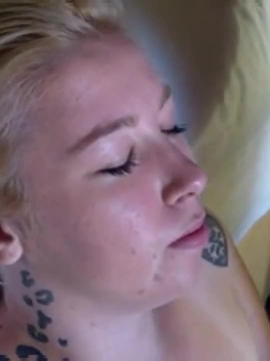 Messy unwanted facial for blonde