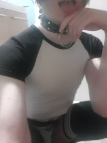 Femboy Knee High Socks Sissy Tease Tongue Fetish gif