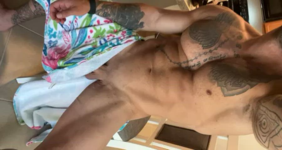 big dick naked tattoo tease gif