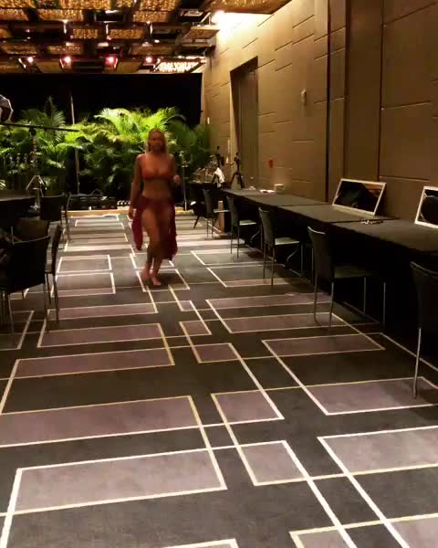 Work it, girl! @camillekostek is practicing her fierce runway walk for tonight’s