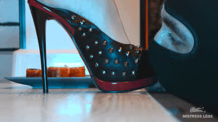 Femdom Foot Fetish Foot Licking Foot Worship High Heels Mistress Slave gif