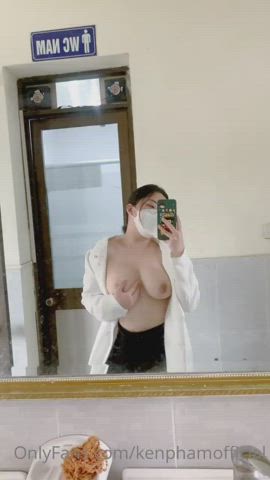 asian big tits saggy tits voyeur gif
