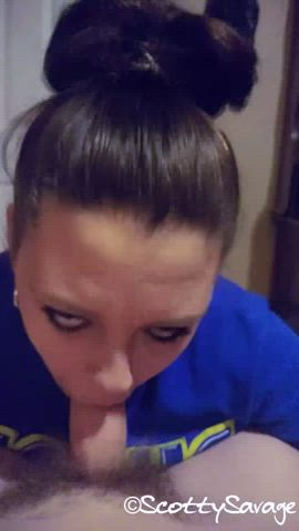 Amateur Blowjob Blue Eyes Cum In Mouth Cum Swallow Eye Contact Oral gif