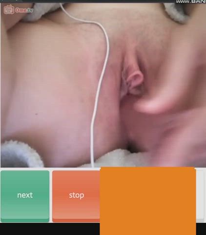 Trying out her first dildo