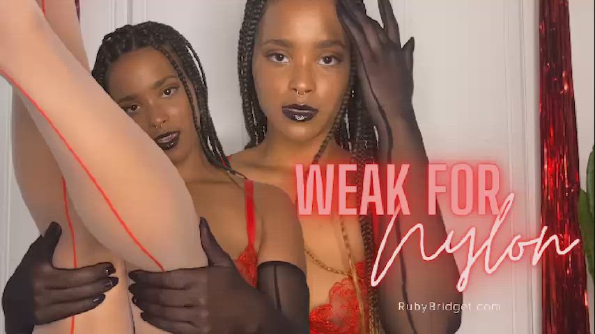 cute ebony femdom nylon pov gif