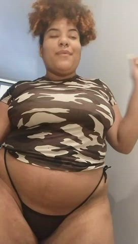 BBW Big Ass Big Tits Curly Hair Curvy Huge Tits Model Tattoo Twerking gif