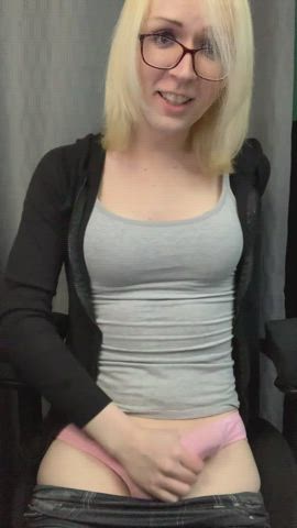Does my cock look cute in these pink panties?