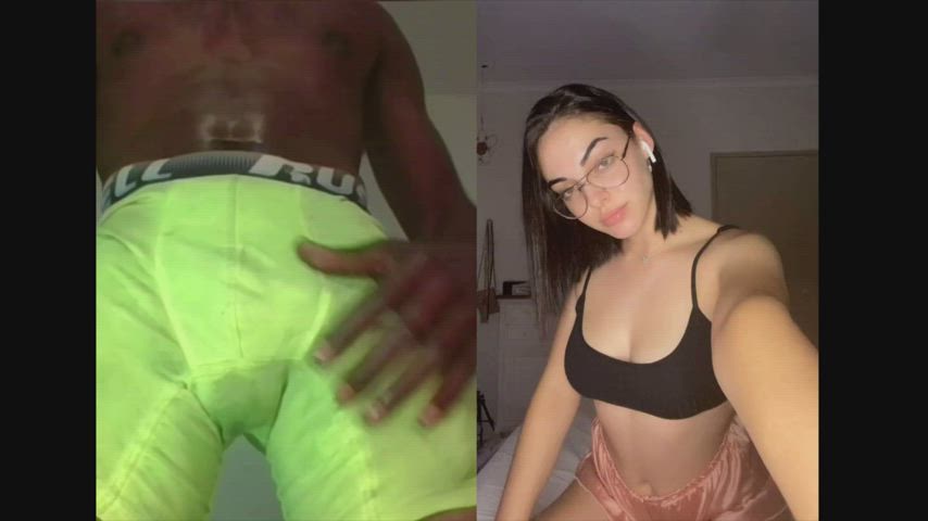 BBC BabeCock Split Screen Porn Tongue Fetish gif