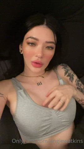 brunette sensual tits white girl gif