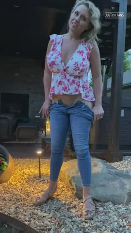 Blonde Busty Piss gif