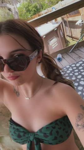 Bikini Brunette Glasses Innocent Teen Porn GIF by mywifegivesgr8hed